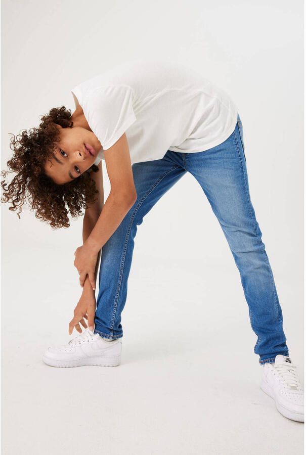 Garcia slim fit jeans Tavio medium used Blauw Jongens Stretchdenim Effen 128