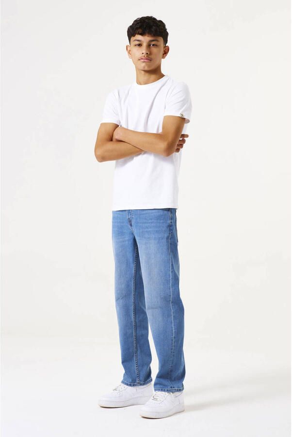 Garcia straight leg jeans high waist medium blue denim