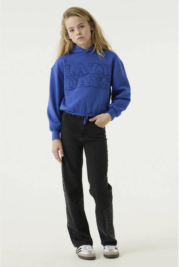 Garcia straight leg jeans met studs zwart