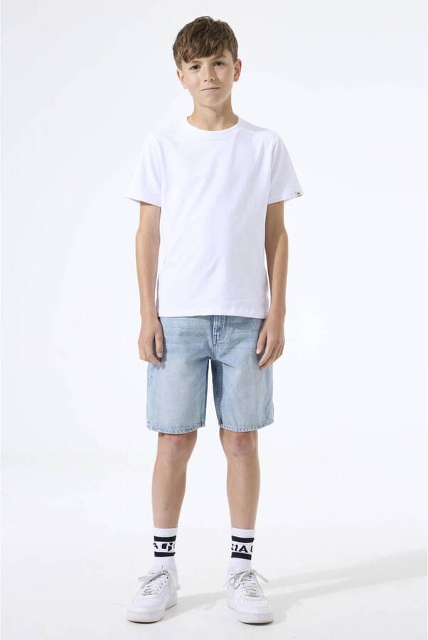 Garcia straight regular waist short light blue denim