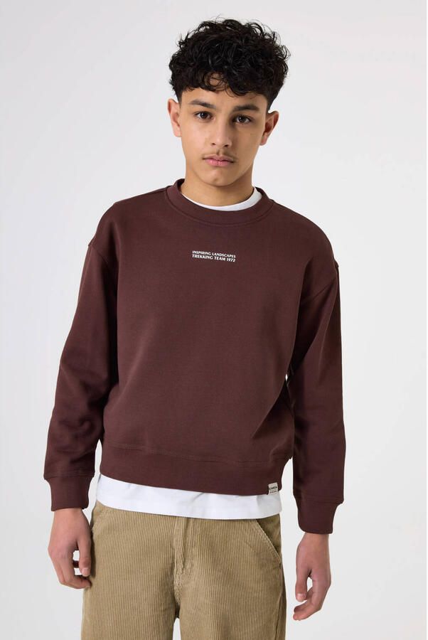 Garcia sweater met backprint bruin