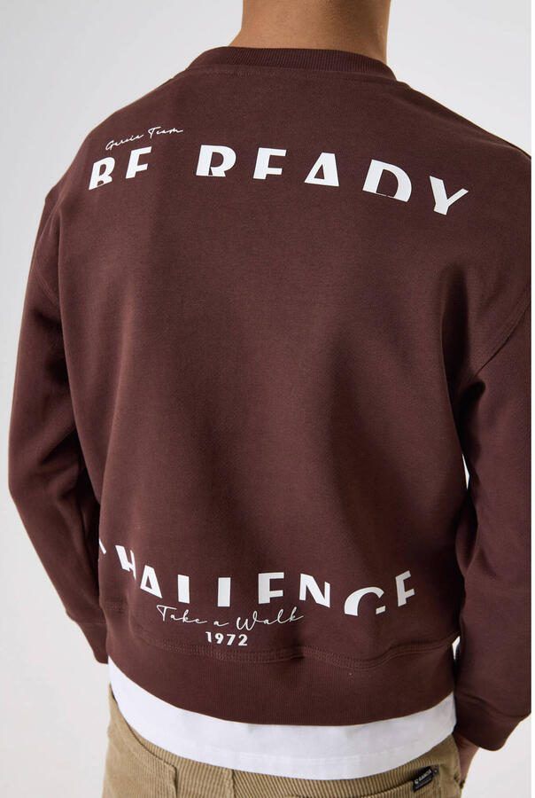 Garcia sweater met backprint bruin - Foto 2