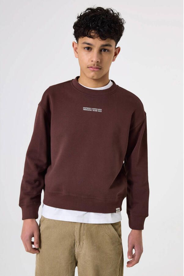 Garcia sweater met backprint bruin