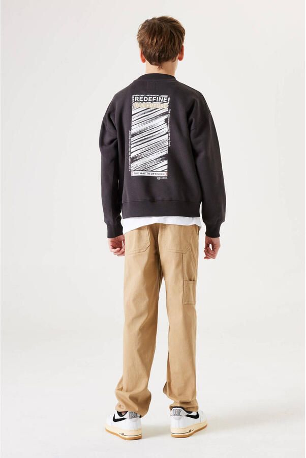 Garcia sweater met backprint donkergrijs Backprint 128 134