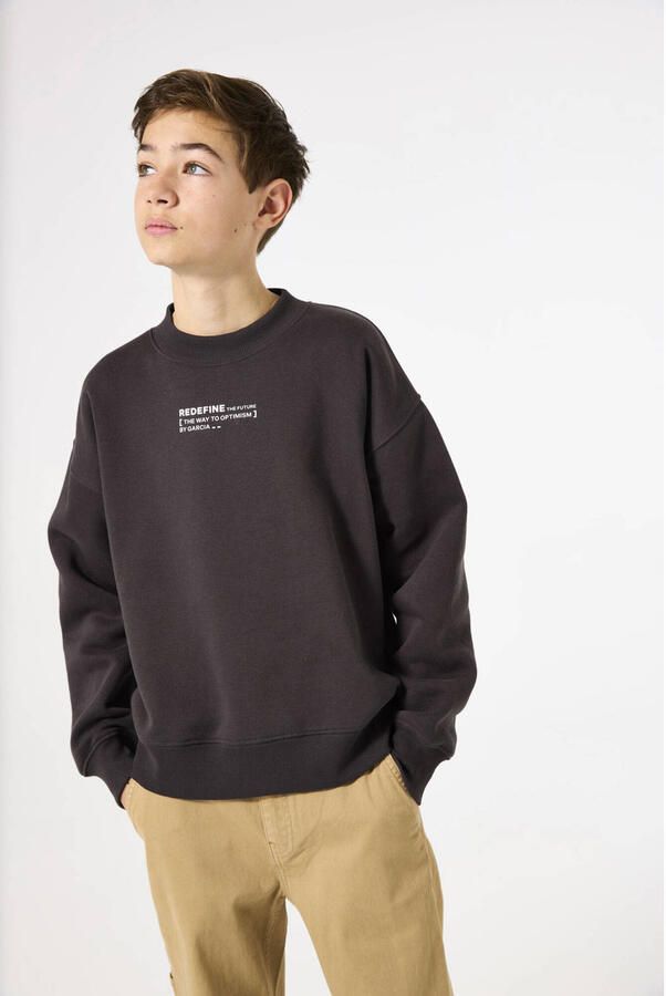 Garcia sweater met backprint donkergrijs Backprint 128 134 - Foto 3