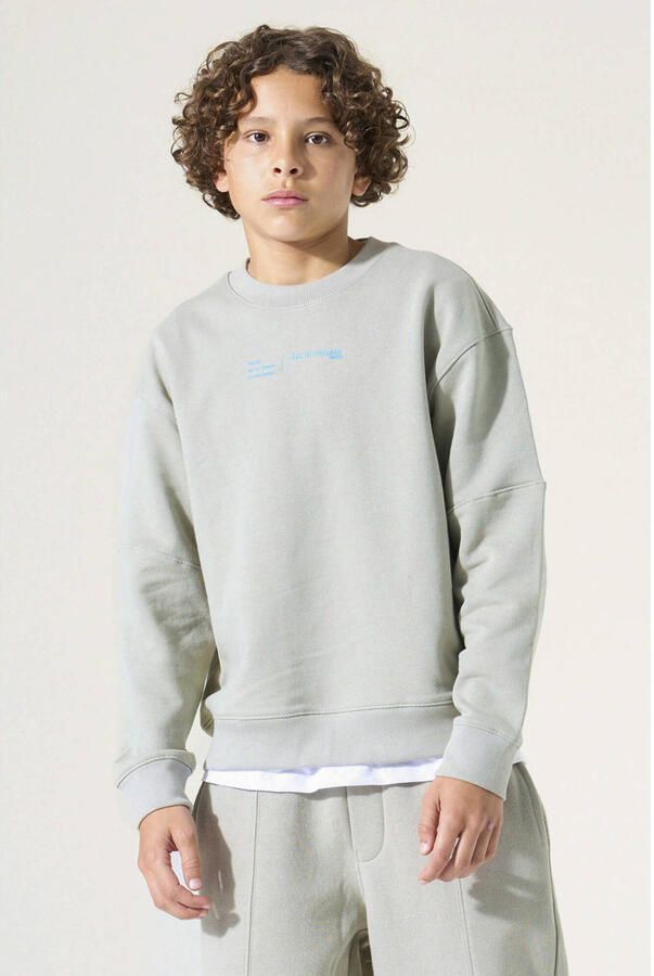 Garcia sweater met backprint grijs