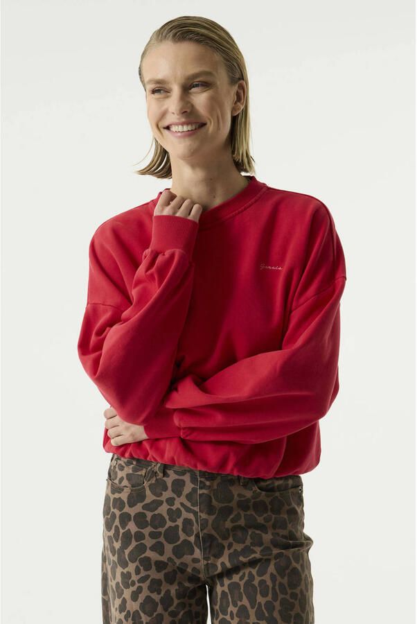 Garcia sweater met borduursels rood