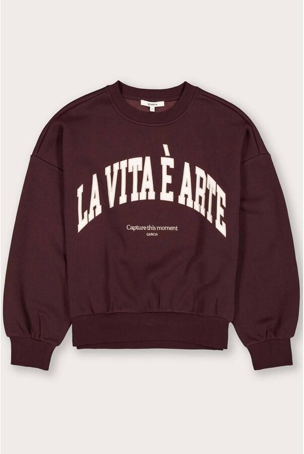 Garcia sweater met print bruin - Foto 2