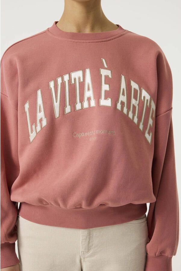 Garcia sweater met print roze - Foto 3