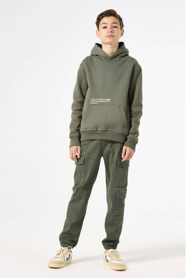 Garcia sweater met printopdruk olijfgroen Printopdruk 128 134