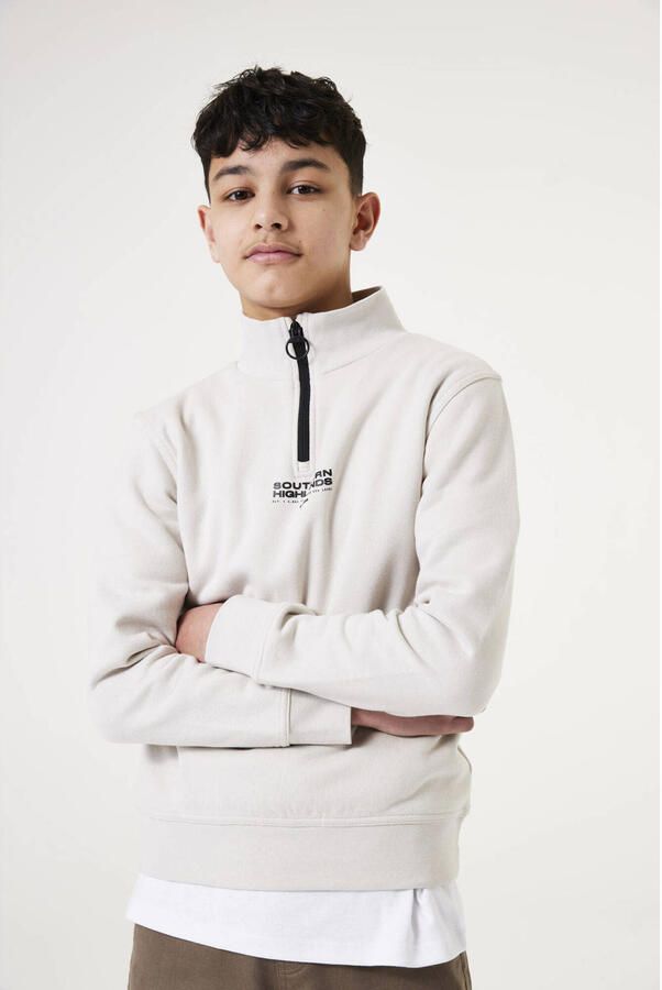 Garcia sweater met tekst ecru - Foto 3