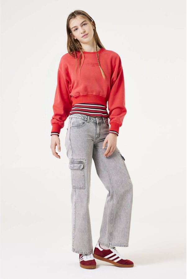 Garcia sweater met tekst rood