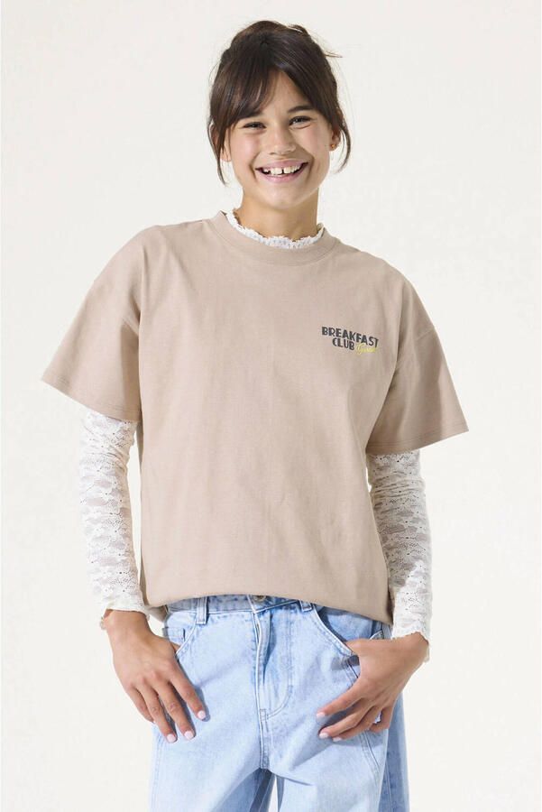 Garcia T-shirt met backprint beige