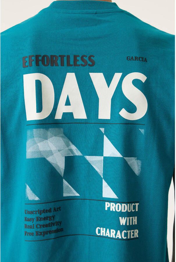 Garcia T-shirt met backprint blauw - Foto 2