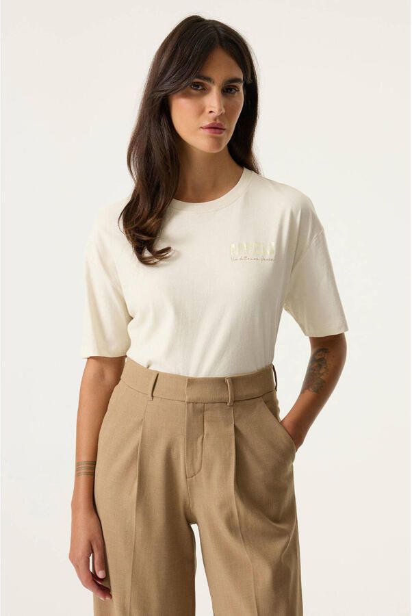 Garcia T-shirt met backprint ecru