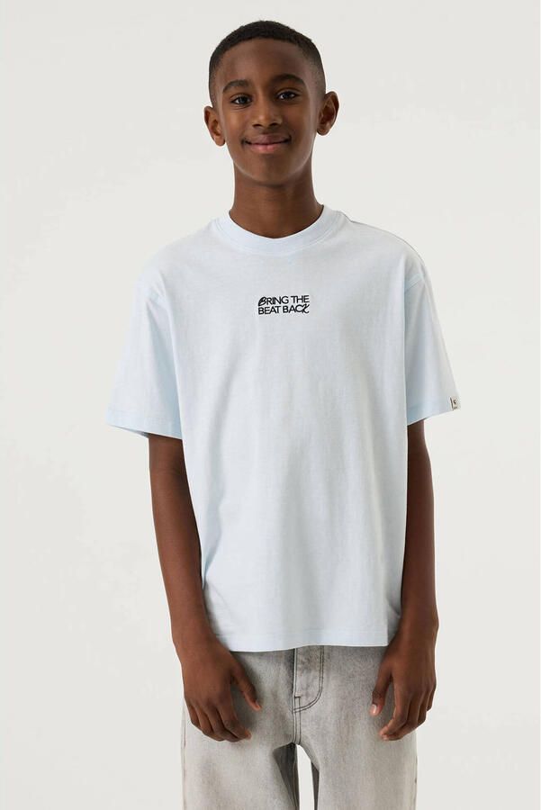 Garcia T-shirt met backprint lichtblauw