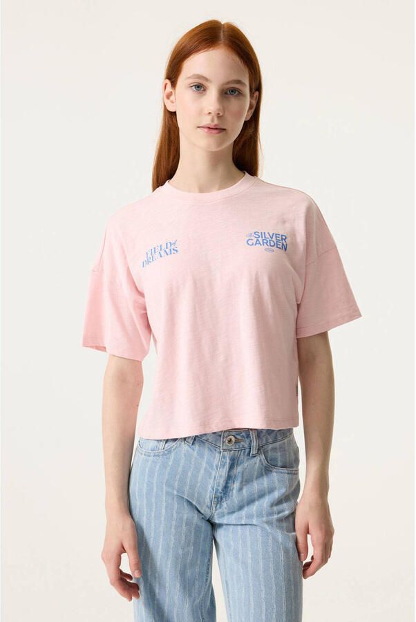 Garcia T-shirt met backprint lichtroze