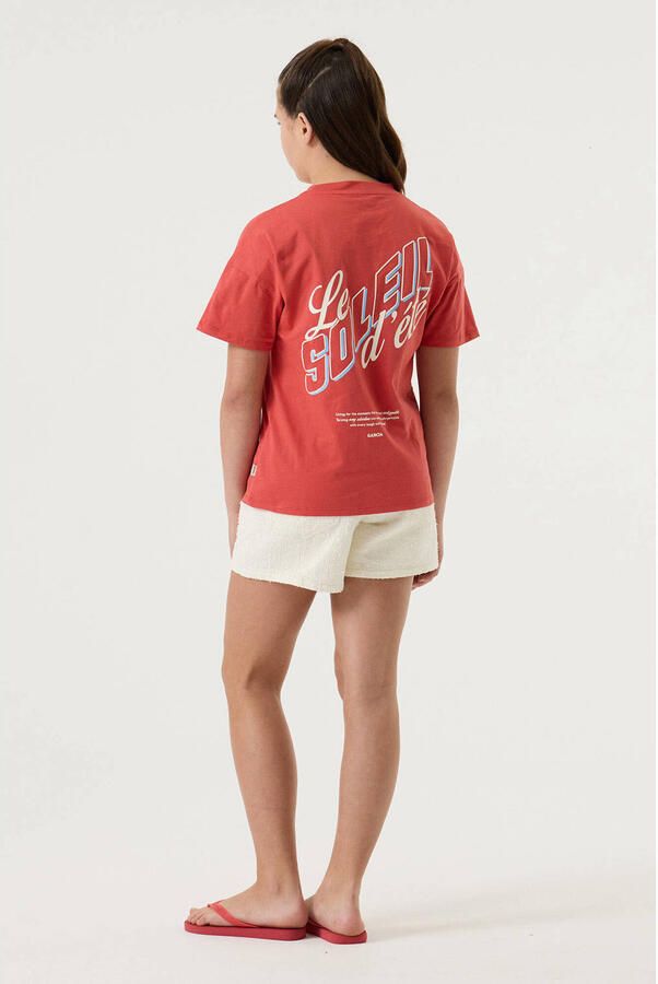 Garcia T-shirt met backprint rood - Foto 2