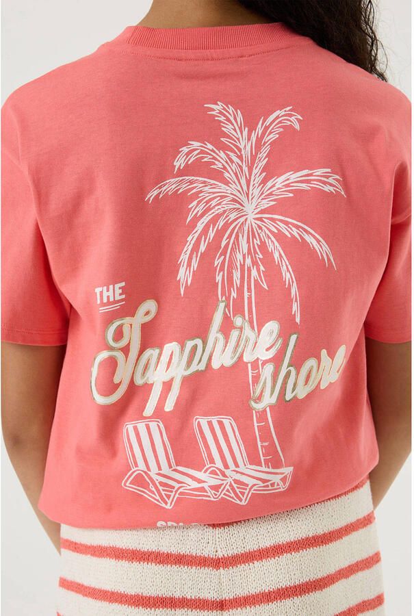 Garcia T-shirt met backprint rood - Foto 2