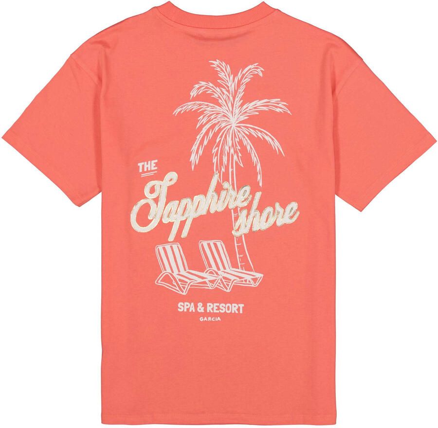 Garcia T-shirt met backprint rood - Foto 2