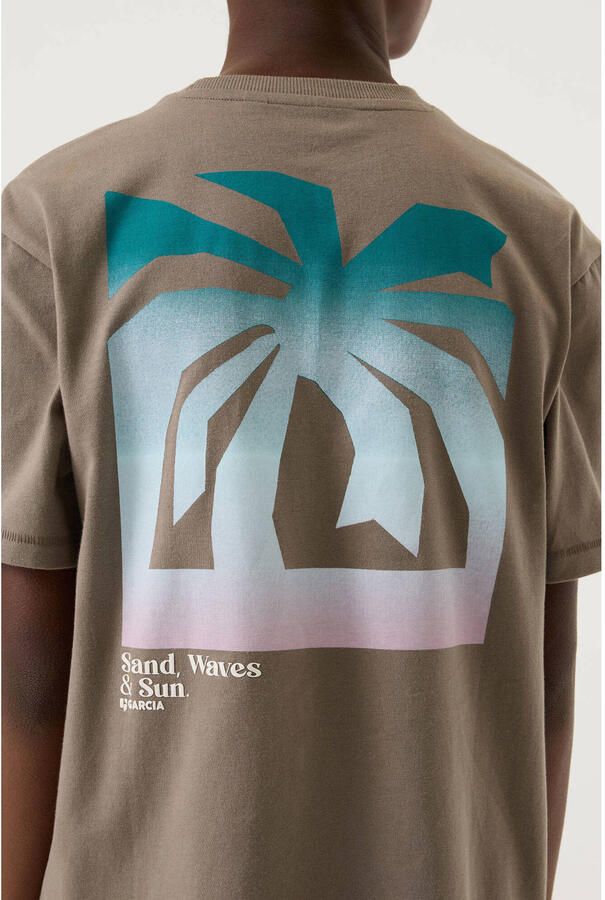 Garcia T-shirt met backprint taupe - Foto 2
