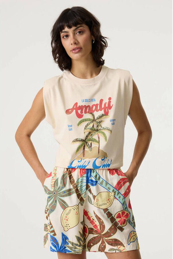 Garcia t-shirt met print ecru