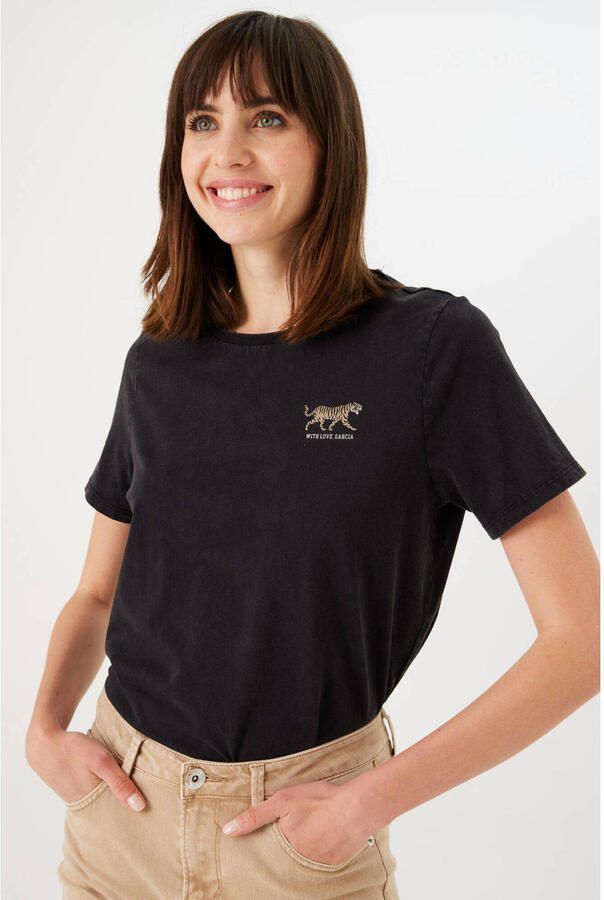 Garcia T-shirt met printopdruk zwart