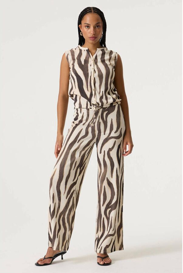 Garcia top met zebraprint ecru - Foto 2