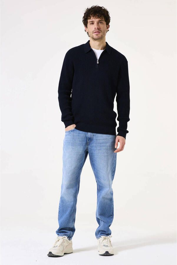 Garcia trui met ingebreid patroon donkerblauw - Foto 2