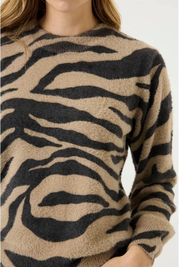 Garcia trui met zebraprint beige - Foto 2
