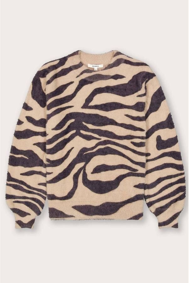 Garcia trui met zebraprint beige - Foto 2