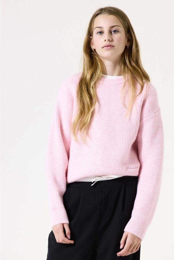Garcia Gebreide pullover met ribboorden