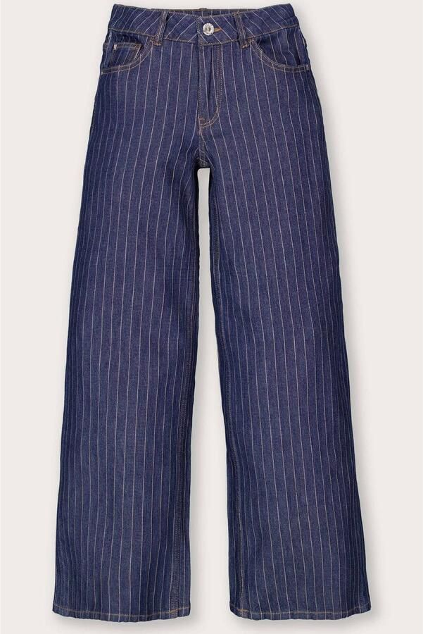 Garcia wide leg gestreepte jeans donkerblauw - Foto 3