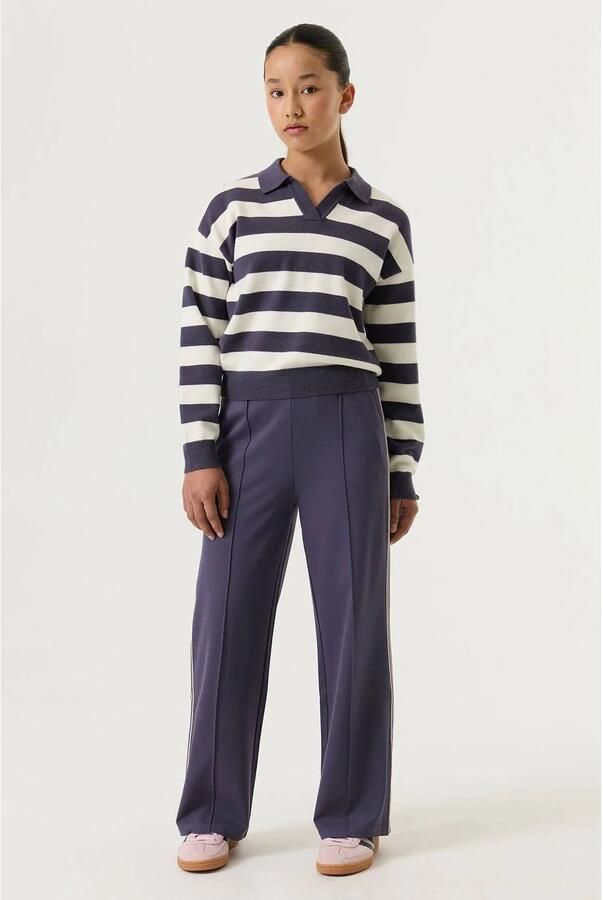 Garcia wide leg gestreepte joggingbroek paars wit Meisjes Viscose Streep