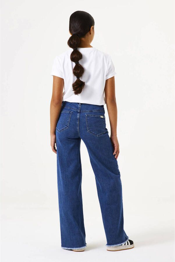 Garcia wide leg high waist jeans dark blue denim Blauw Effen - Foto 2