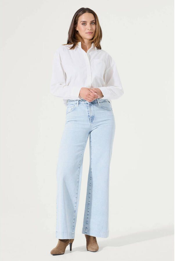 Garcia wide leg jeans light blue denim