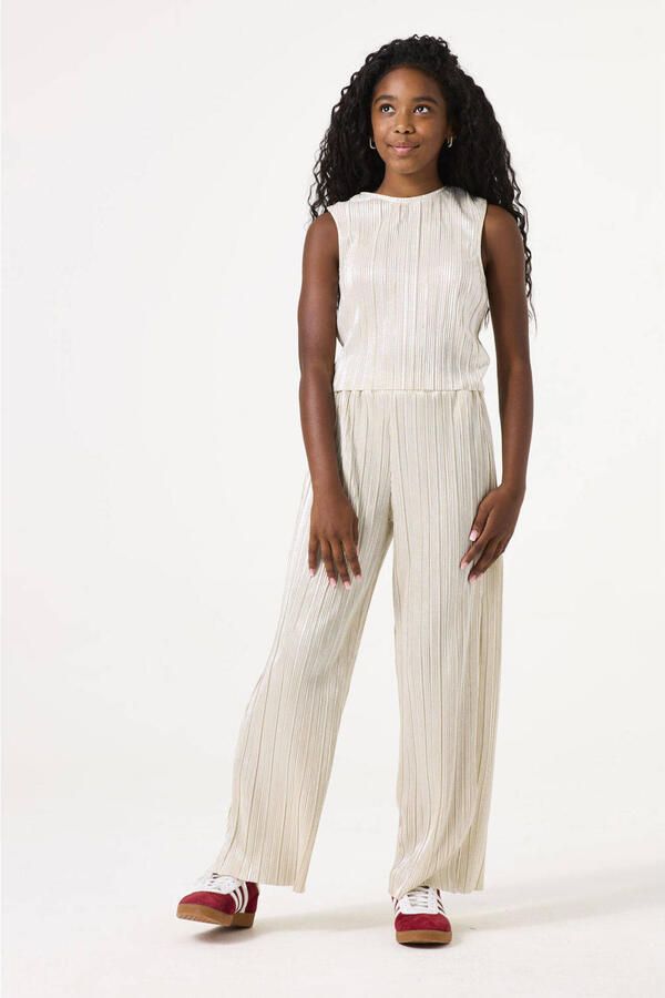 Garcia Wide fit stoffen broek met elastische band