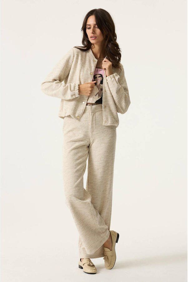 Garcia wide leg regular waist broek ecru