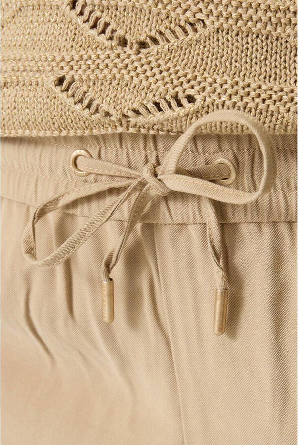 Garcia wide leg regular waist broek zand - Foto 2