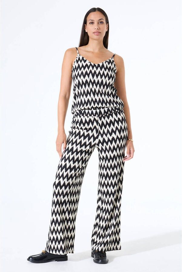 Garcia wide leg regular waist broek zwart
