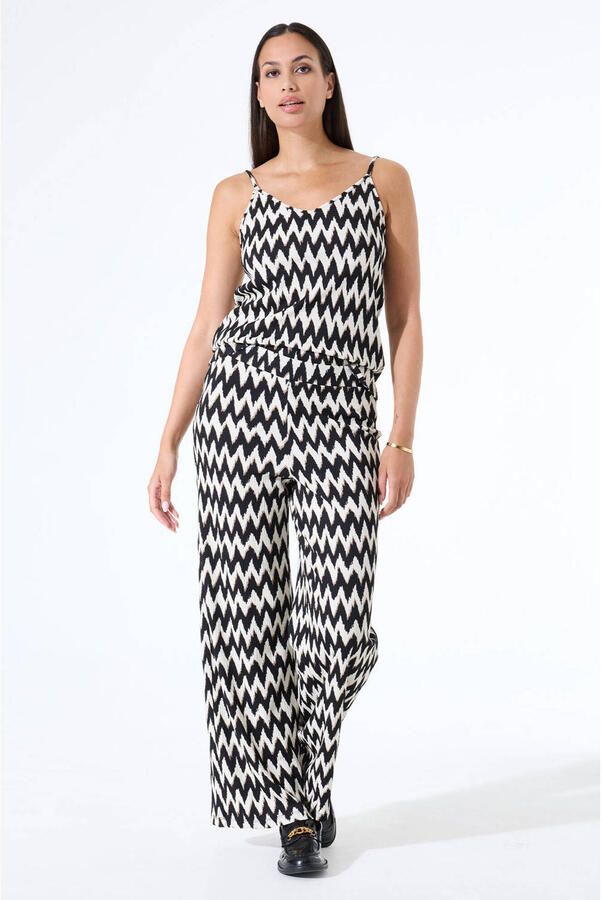 Garcia wide leg regular waist broek zwart - Foto 3