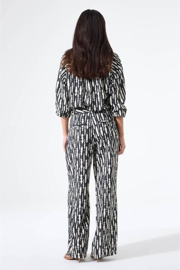 Garcia wide leg regular waist broek zwart - Foto 3