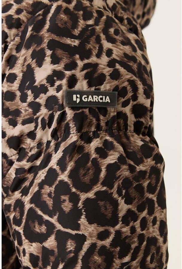 Garcia winterjas met panterprint bruin Meisjes Polyester Capuchon Panterprint - Foto 3