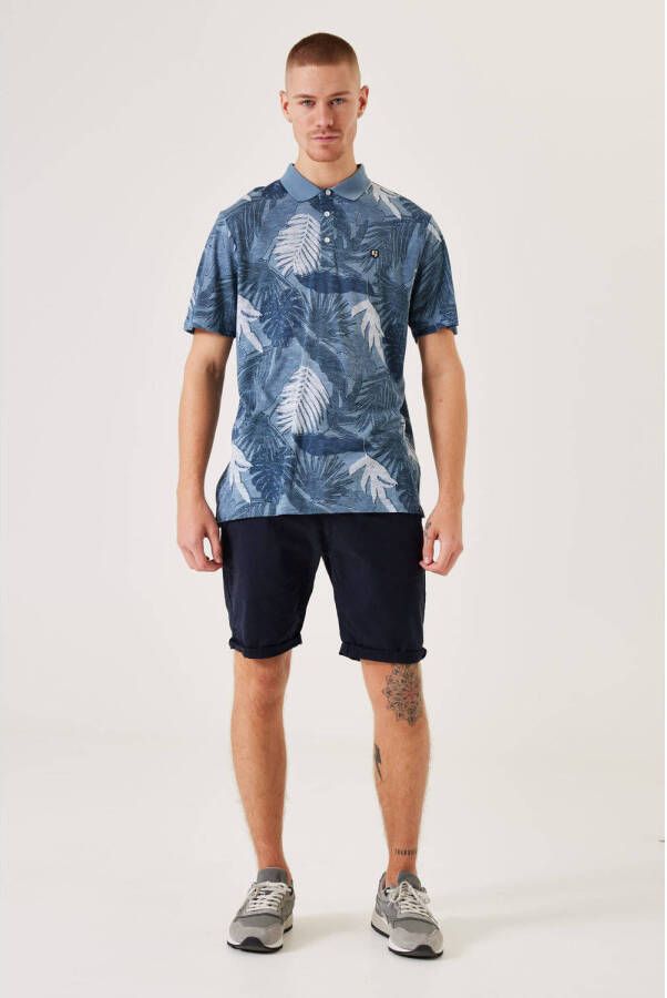 Garcia polo met all over print stone blue