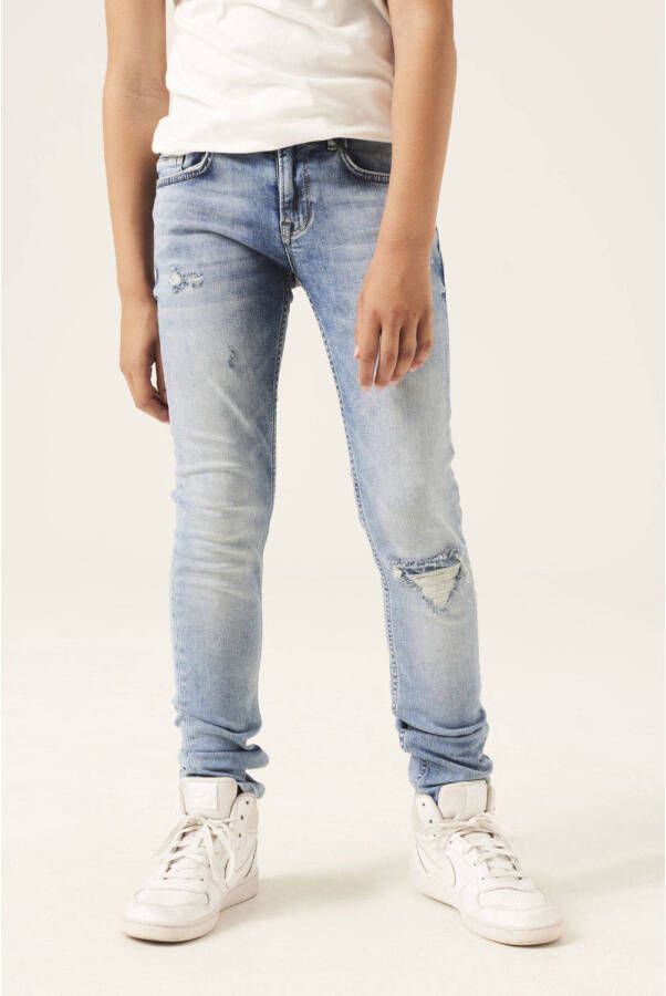 Garcia slim fit jeans Xandro 32O vintage used Blauw Jongens Stretchdenim 134