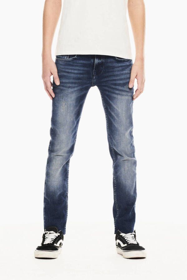 Garcia slim fit jeans Xandro 32O vintage used Blauw Jongens Stretchdenim 134