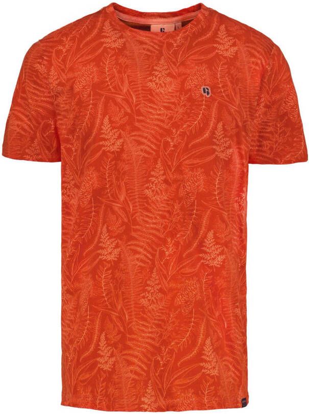 Garcia slim fit T-shirt met all over print sunset orange
