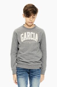 Garcia sweater met logo donkergrijs melange