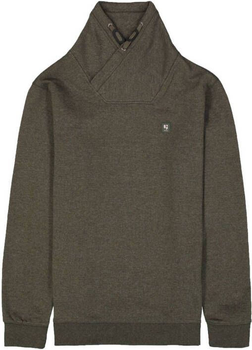 Garcia sweater met logo donkergroen