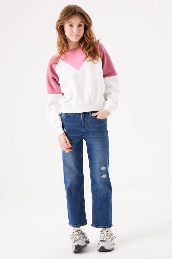Garcia sweater wit roze oud roze Effen 164 170 | Sweater van